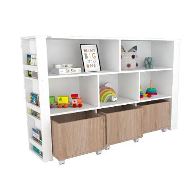 Organizador Baú Porta Carrinhos Nicolau MDF 140CM Amadeirado Woodcore