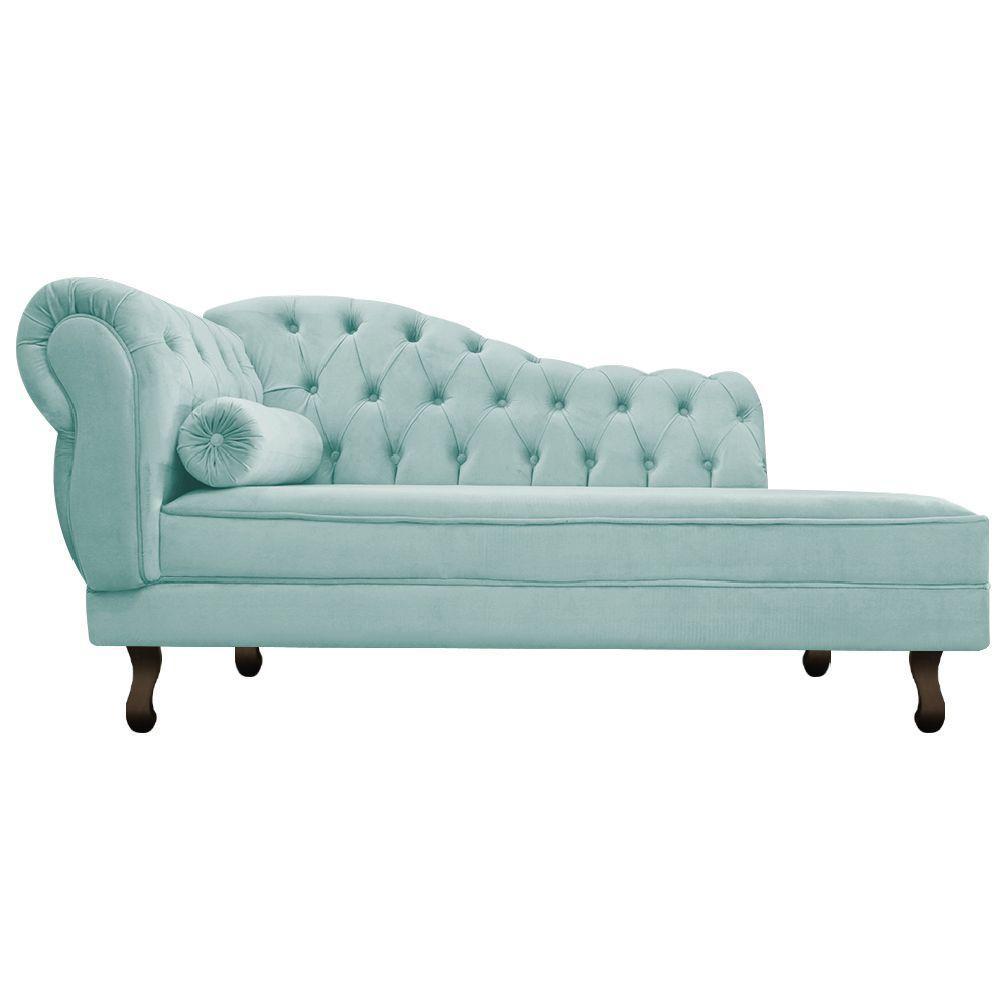 Diva Recamier Diana 185cm Lado Direito Suede - Doce Sonho Móveis Azul Tiffany - 5