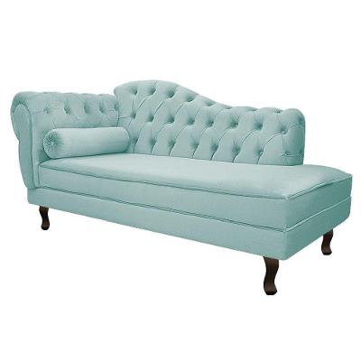 Diva Recamier Diana 185cm Lado Direito Suede - Doce Sonho Móveis Azul Tiffany