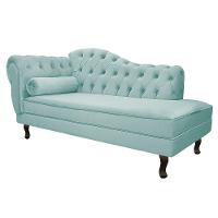 Diva Recamier Diana 185cm Lado Direito Suede - Doce Sonho Móveis Azul Tiffany - 1