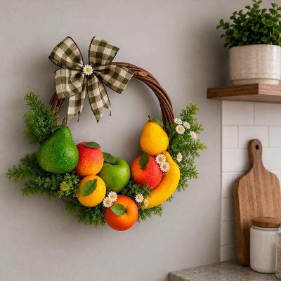 Guirlanda Decorativa Frutas e Flores Artificiais 35cm Colorida