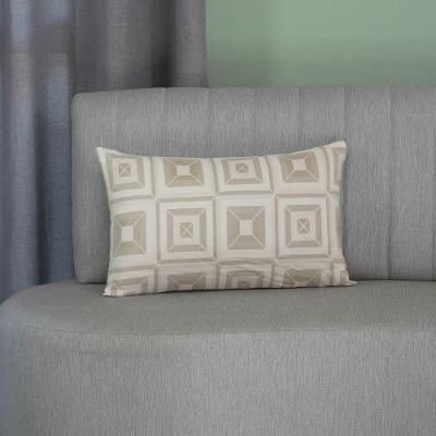 Capa para Almofada Marrocos Dupla Face Jacquard 55cm X 33cm Cáqui