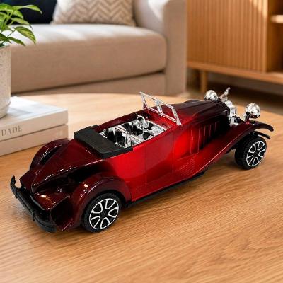 Carro Miniatura Colecionável Clássico Antigo Fricção Vermelho