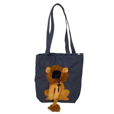 Bolsa de Transporte para Pets AB Mídia BSL3905 Estampa Leão Náilon Cinza
