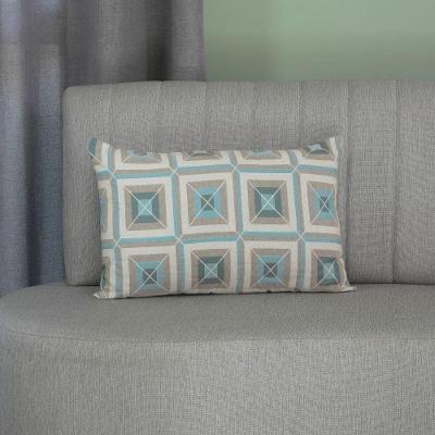 Capa para Almofada Marrocos Jacquard 55CM X 33CM 1 Peça Azul