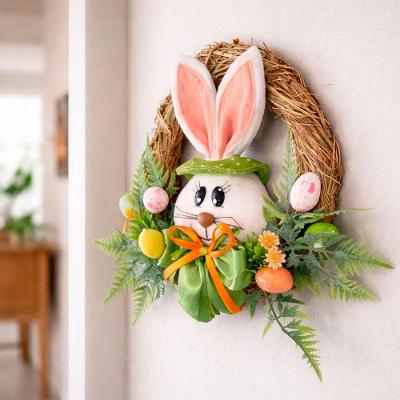 Guirlanda Decorativa Cabeça de Coelho Páscoa 25cm Verde