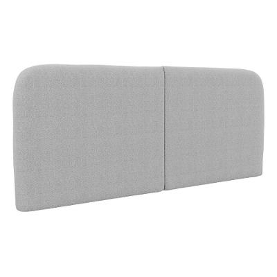 Cabeceira Painel Aira Casal 140cm Dobrável Bouclé Cinza Claro Abmaza