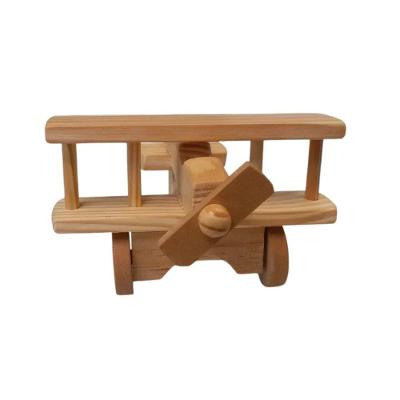 Avião Infantil Artesanal Madeira Pinus e MDF Modelo Cru Amadeirado 10x17