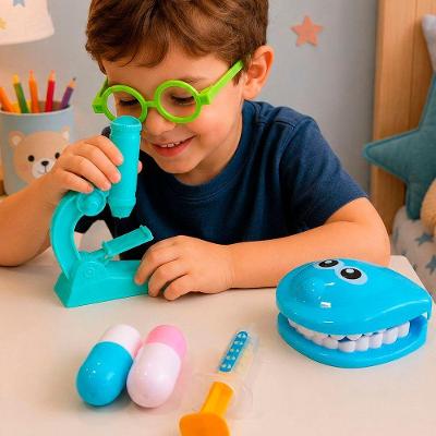 Kit Brinquedo Infantil Doutor Dentista Médico 6 Peças Azul