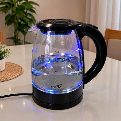 Chaleira Elétrica Vidro Cristal LED Azul 1,8L 220V