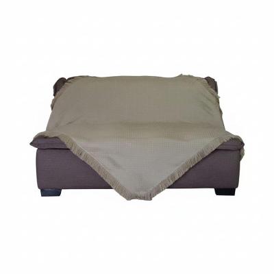Manta Xale Quadrado Jacquard Poá Bege 1,50x1,50