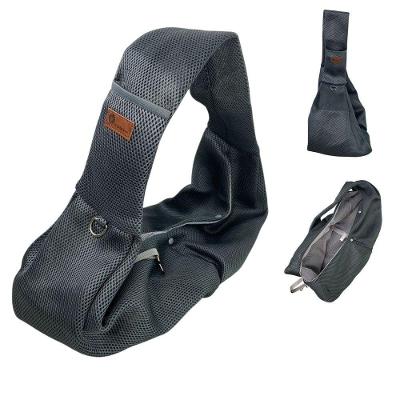 Bolsa de Transporte Pet Sling Cães e Gatos Respirável Poliéster Grafite