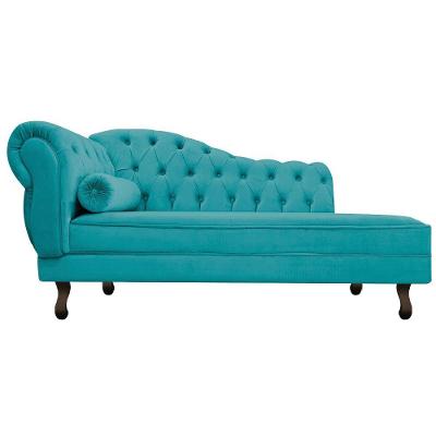 Diva Recamier Diana 185cm Lado Direito Suede - Doce Sonho Móveis Azul Turquesa
