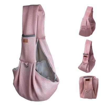 Bolsa de Transporte Canguru Pet Cães e Gatos Poliéster Respirável Rosa