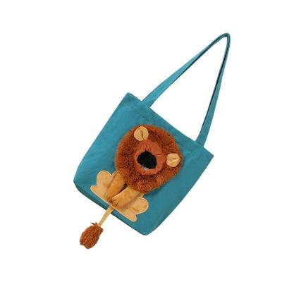 Bolsa de Transporte para Pets BSL3905 Estampa Leão Náilon Azul