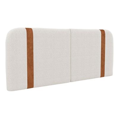 Cabeceira Painel Flay Casal 140cm Fixação na Parede Bouclé Off White Abmaza