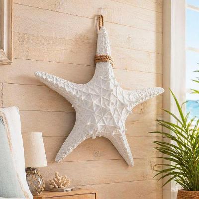 Decoração de Parede Estrela do Mar 50cm Náutica em Resina Branco