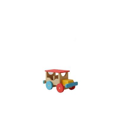 Carrinho Calhambeque Infantil MDF e Pinus sem Pregos Colorido 7x13CM