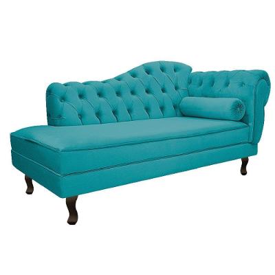 Diva Recamier Diana 160cm Lado Esquerdo Suede - Doce Sonho Móveis Azul Turquesa