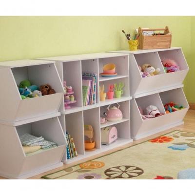 Kit de Organizadores 3 Módulos Brinquedos Livros MDF Branco Woodcore