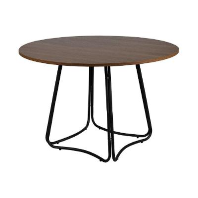 Mesa de Jantar Stella Redonda 4 Lugares MDF 110CM Marrom Waw Design