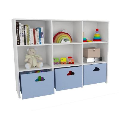 Estante de Nichos com Baús Nuvem Scott MDF 170CM Branco Woodcore