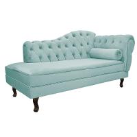 Diva Recamier Diana 140cm Lado Esquerdo Suede - Doce Sonho Móveis Azul Tiffany - 1