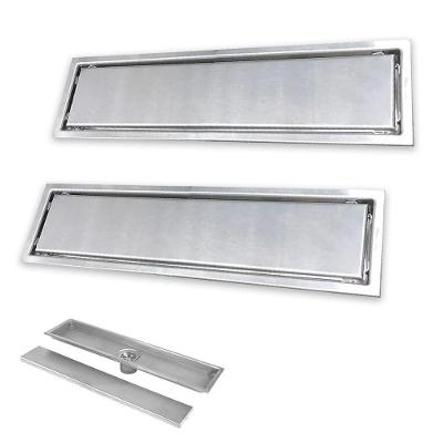 Kit 2 Ralos Lineares Invisíveis 40cm Inox Anti Odor Anti Inseto AB Mídia