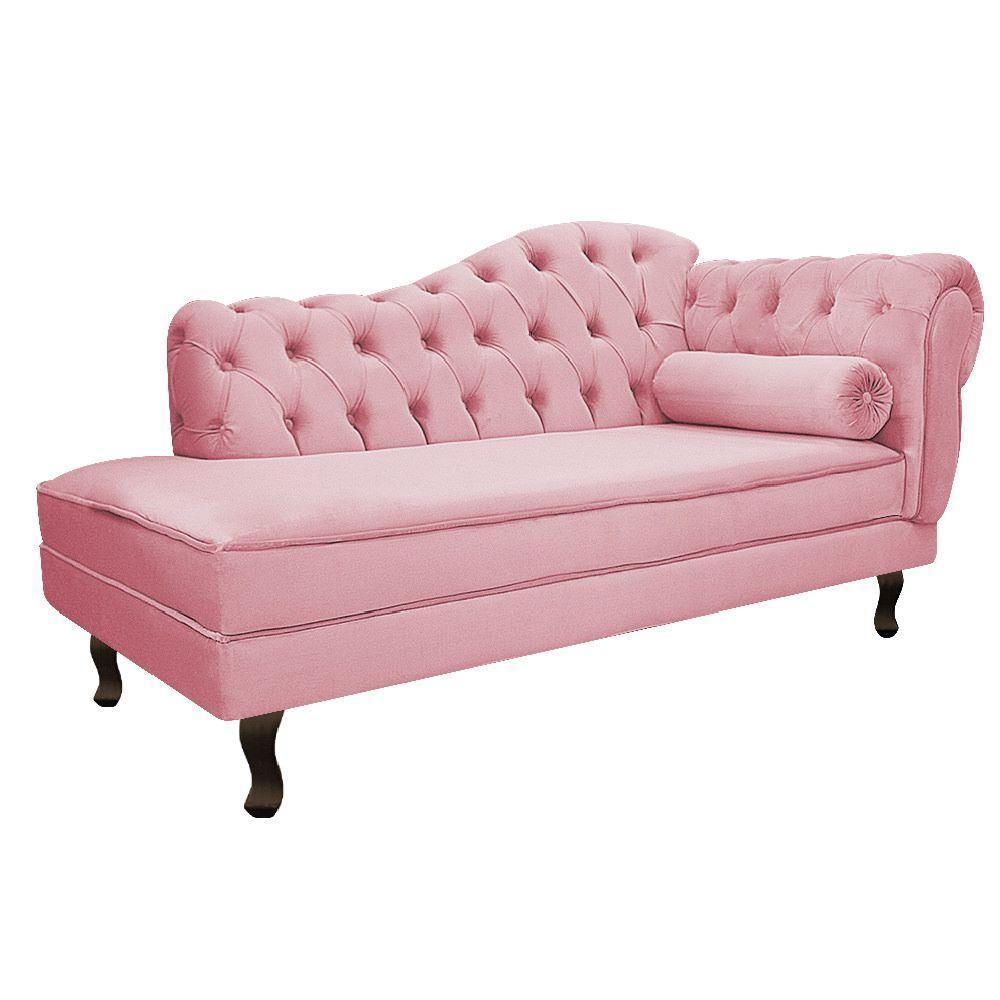 Diva Recamier Diana 160cm Lado Esquerdo Suede - Doce Sonho Móveis Rosa Bebê - 1