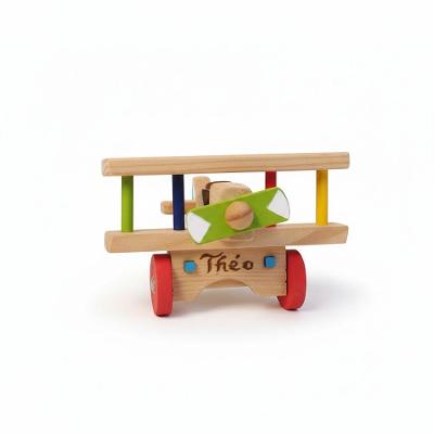 Avião Decorativo de Madeira Pinus e MDF com Gravação Multicolorido