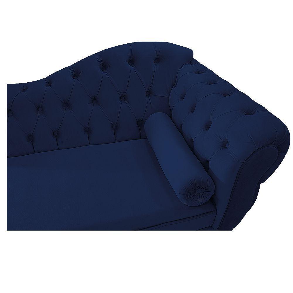 Diva Recamier Diana 160cm Lado Esquerdo Suede - Doce Sonho Móveis Azul Marinho - 3