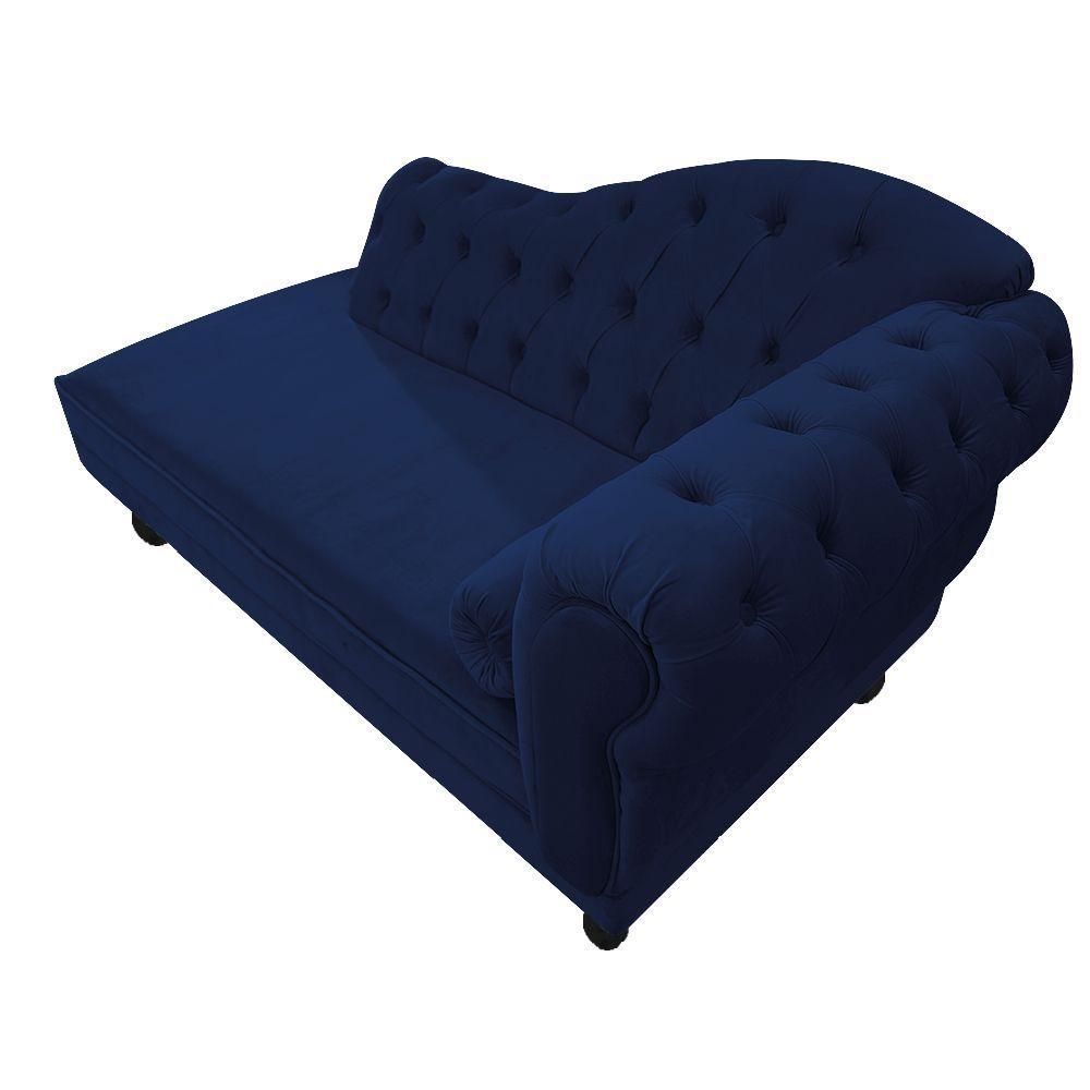 Diva Recamier Diana 160cm Lado Esquerdo Suede - Doce Sonho Móveis Azul Marinho - 4
