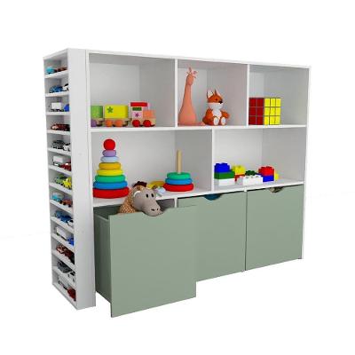 Estante Infantil Ada 2 Portas 2 Gavetas MDF 150CM Verde Woodcore