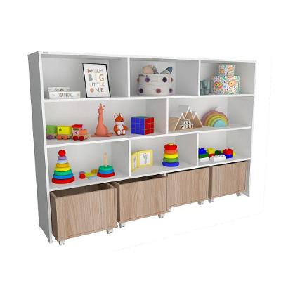 Organizador Infantil de Brinquedos Nando com Baús e Nichos MDF Woodcore