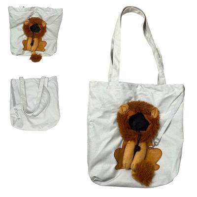 Bolsa de Transporte Pets AB Mídia BSL3905 Estampa Leão Náilon Branco