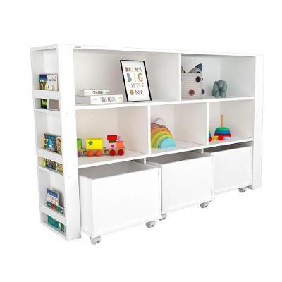 Organizador Baú Porta Carrinhos Nicolau MDF 140CM Branco Woodcore