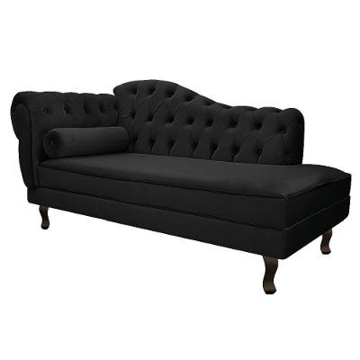 Diva Recamier Diana 160cm Lado Direito Suede - Doce Sonho Móveis Preto