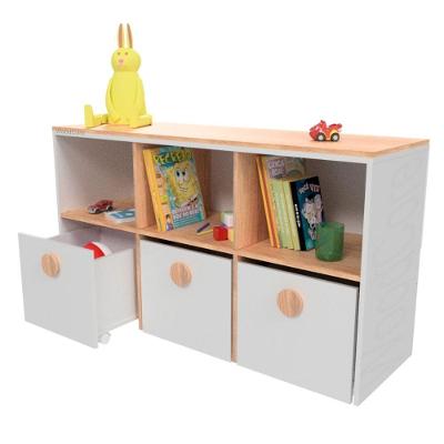 Estante Organizadora Lala com Nichos e Baús MDF 128cm Branco