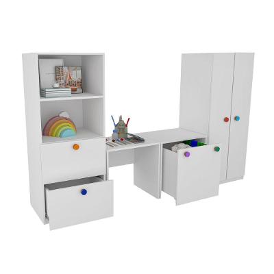 Armário Montessoriano Rubi 2 Portas 4 Gavetas MDF 15mm 80cm Branco