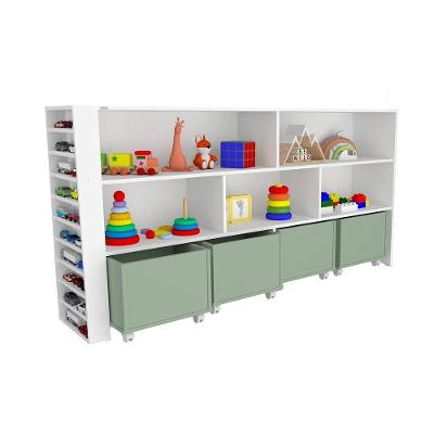 Organizador Baú com Porta Carrinhos Nick MDF 182CM Verde Woodcore