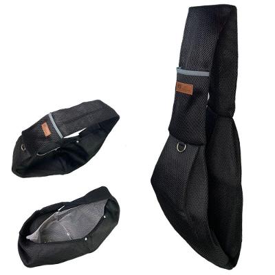 Bolsa de Transporte Pet Sling para Cães e Gatos Malha Respirável Poliéster Preto