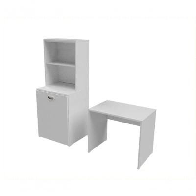 Armário com Mesa de Estudos Infantil 1 Porta 2 Gavetas MDF 100cm Branco Woodcore