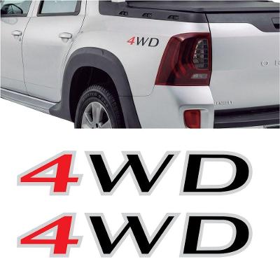 Par 4WD Vinil Renault Duster Oroch Plotado 38.8x6.7cm Teu Adesivo