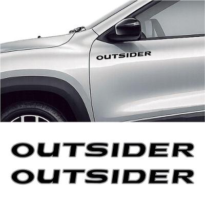 Kit 2 Adesivos Outsider Vinil Plotado 35x3cm para Carro Preto Teu Adesivo