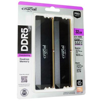 Memória RAM CP2K16G64C38U5B DDR5 32GB 6400MHz CL38 Preto Crucial Basics