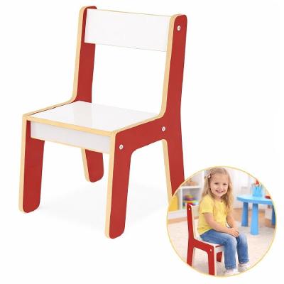 Cadeirinha Infantil Junges Montessori com Encosto MDF Vermelho Utibom