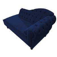 Diva Recamier Diana 185cm Lado Esquerdo Suede - Doce Sonho Móveis Azul Marinho