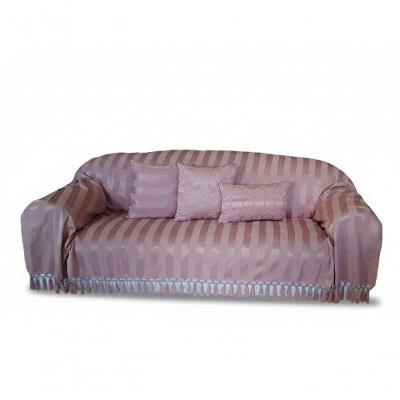 Manta Xale Sofá Gigante Jacquard Listras Reversível Rosa 1,80x2,80m