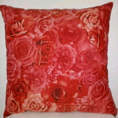 Capa de Almofada Jacquard Rosas Vermelha 45x45cm