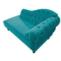Diva Recamier Diana 185cm Lado Esquerdo Suede - Doce Sonho Móveis Azul Turquesa